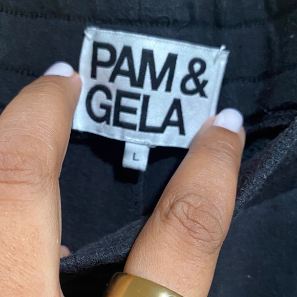 Pam and Gela Black Drawstring Sweatpants - Picture 2 of 6